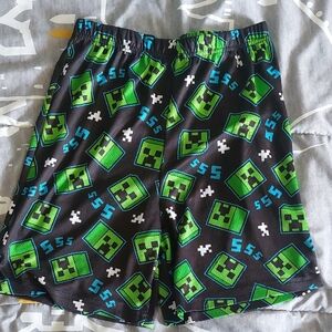 Minecraft Black & Green Graphic Lounge Shorts